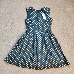 NWT Green Fit and Flare Polka Dot 50's Retro Dress Small